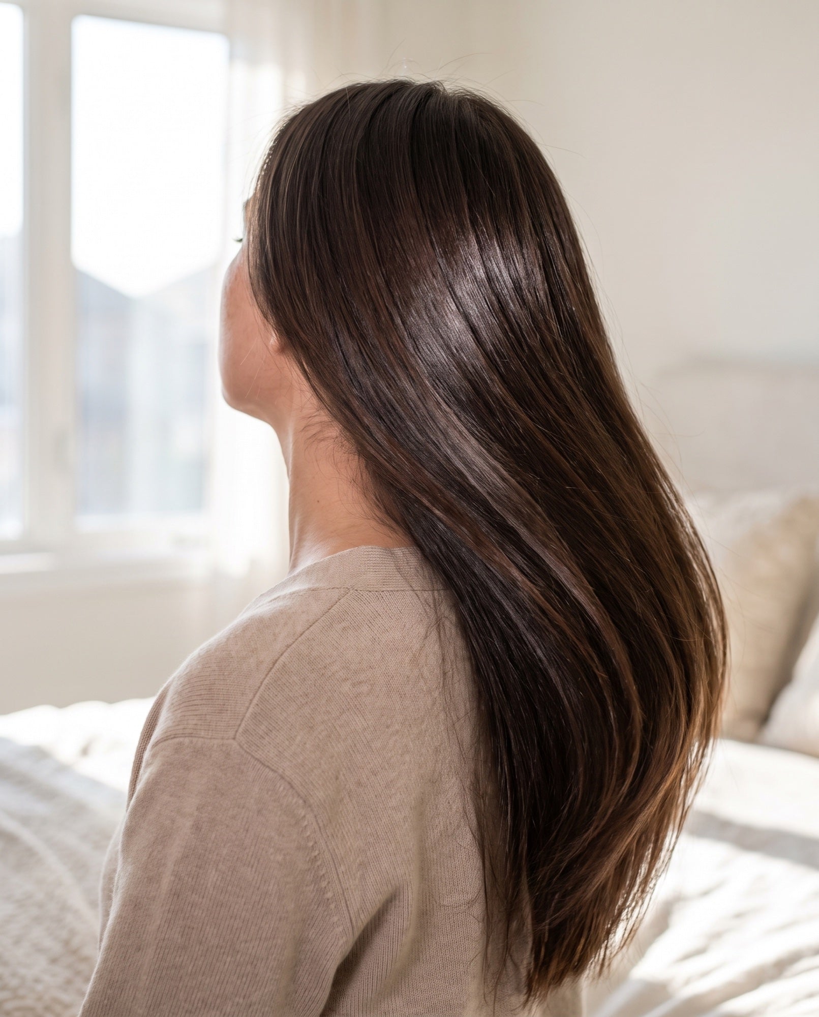 Ergebnis: seidig glattes Haar