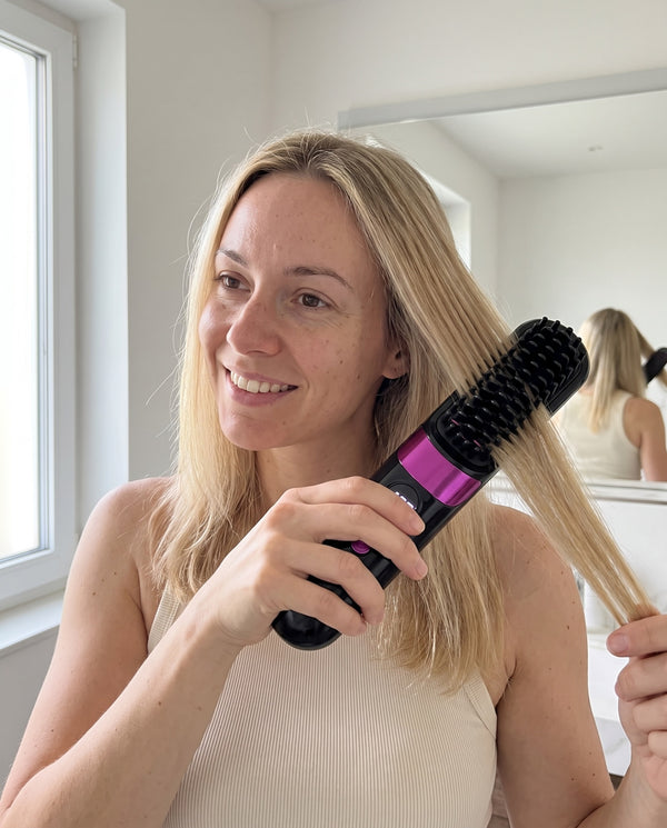 Echte Kundin, blondes Haar